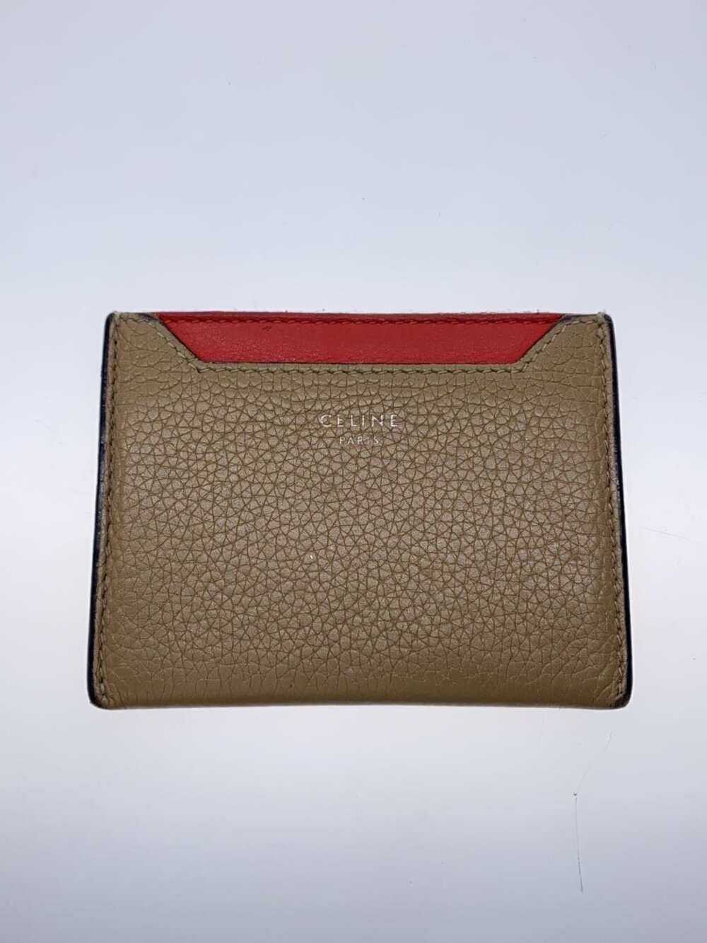 Celine Card Case Wallet Leather Beige Cream